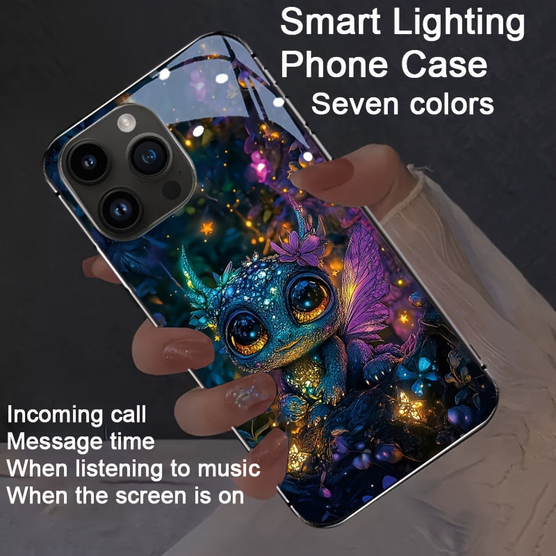 The dazzling smart voice controlled luminous phone case under starlight is suitable for S24Ultra/S22U/223Ultra/S21U/S20U/S10/Note20Ul/Note10+intelligent luminous voice control luminous technology, elegant daytime design, enha